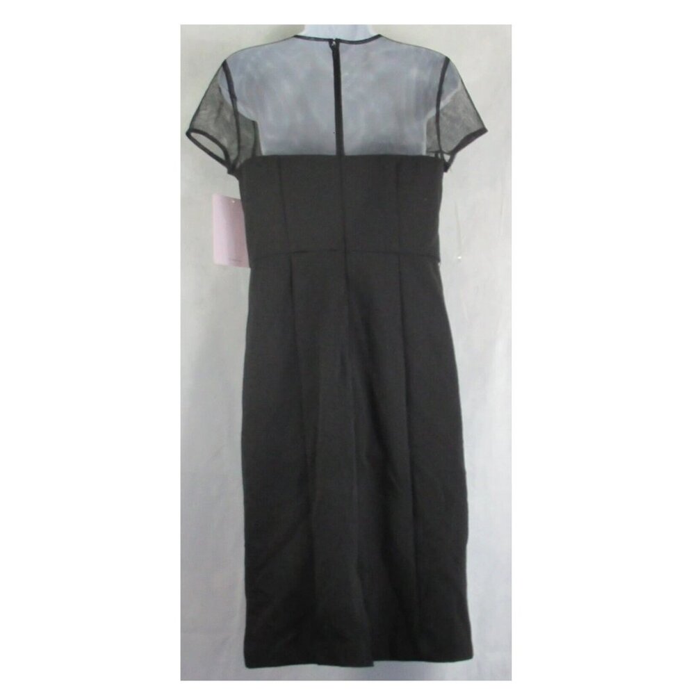 JS Collections Women's Short Sleeve Illusion Sheath Dress, Black, Size 2 - Picture 4 of 4